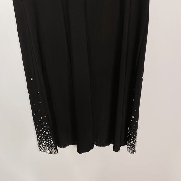 Dressbarn Medium Black Sequin Rhinestone Cold Shoulder Sheath Dress Short Sleeve - Picture 7 of 10
